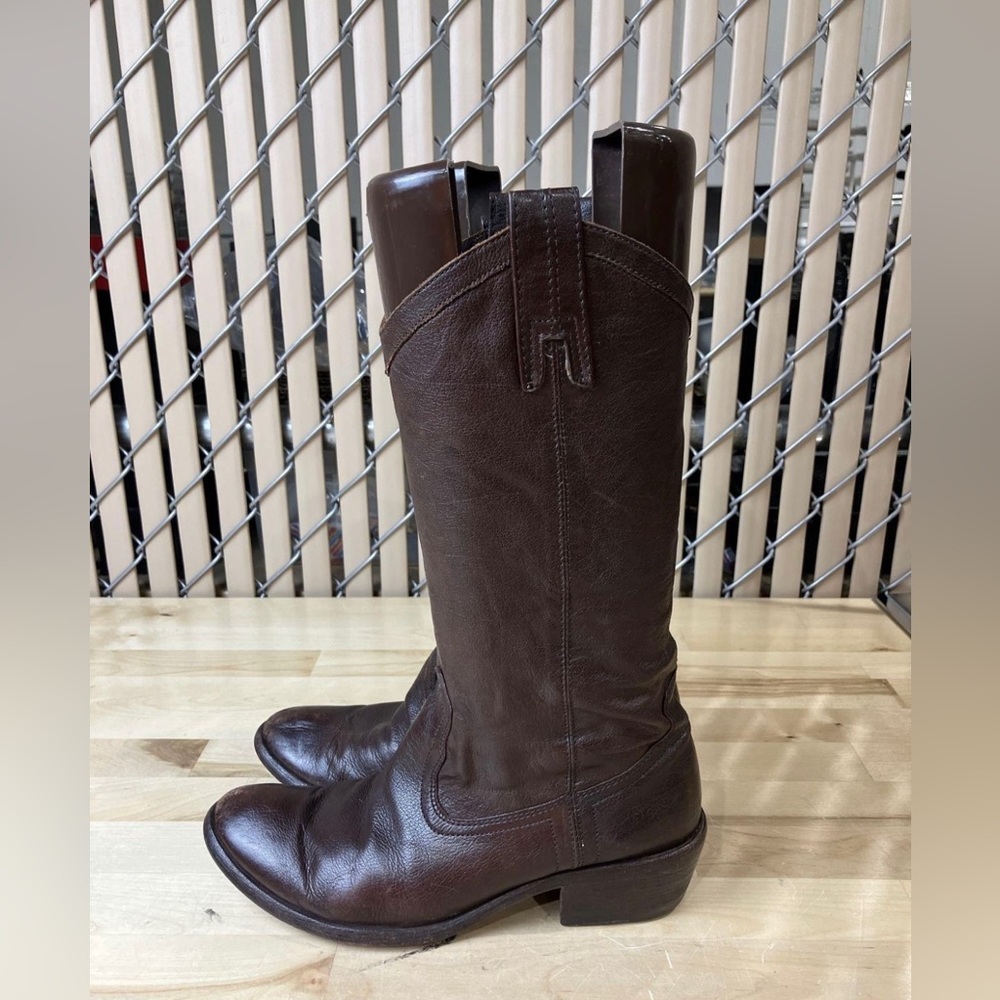 Frye Mid Calf Pull On Leather Western Boots Size 8.5B